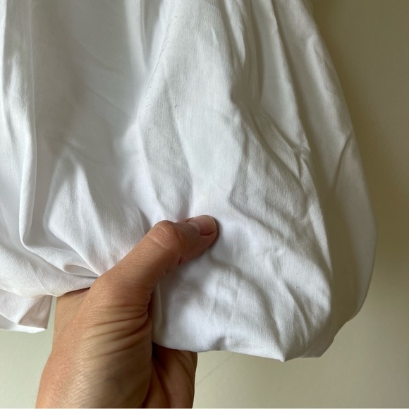 ZARA Women’s White Bubble Hem Peplum Top V-Neck Cap Sleeve Size Small summer - Picture 4 of 9